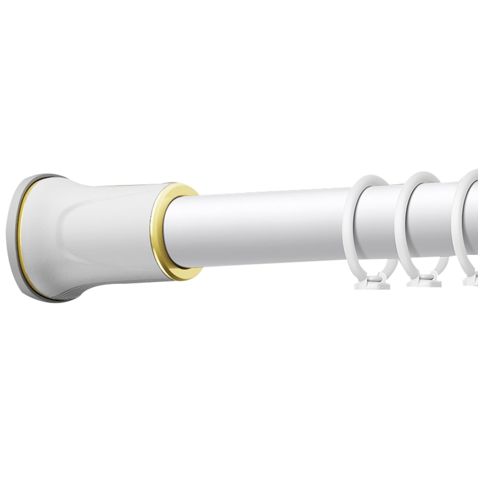 Gardinenstange Ohne Bohren Teleskopstange Vorhang Duschstange Vorhangstange Lucidatura Fine per Bagno Armadio(White,1.5-2.20m/59.1-86.6in)