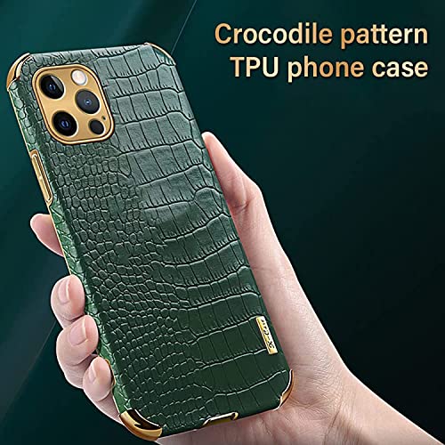 Funda de piel de cocodrilo para iPhone 14 Pro con borde galvanizado de lujo sutil 6