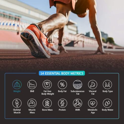 LIORQUE Báscula Grasa Corporal Wifi, Báscula de Baño Digital con APP Báscula Inteligente con 14 Medidas de Composición Corporal, Compatible con Móviles Andriod y iOS - Imagen 4