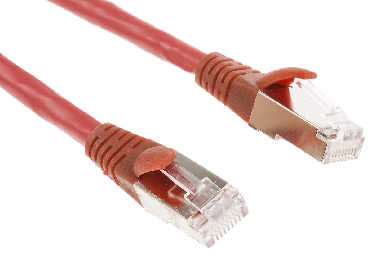 RS PRO Câble Ethernet Cat.6 - Rouge - 10 m - Fiche A RJ45 F/UTP - B RJ45 - LSZH
