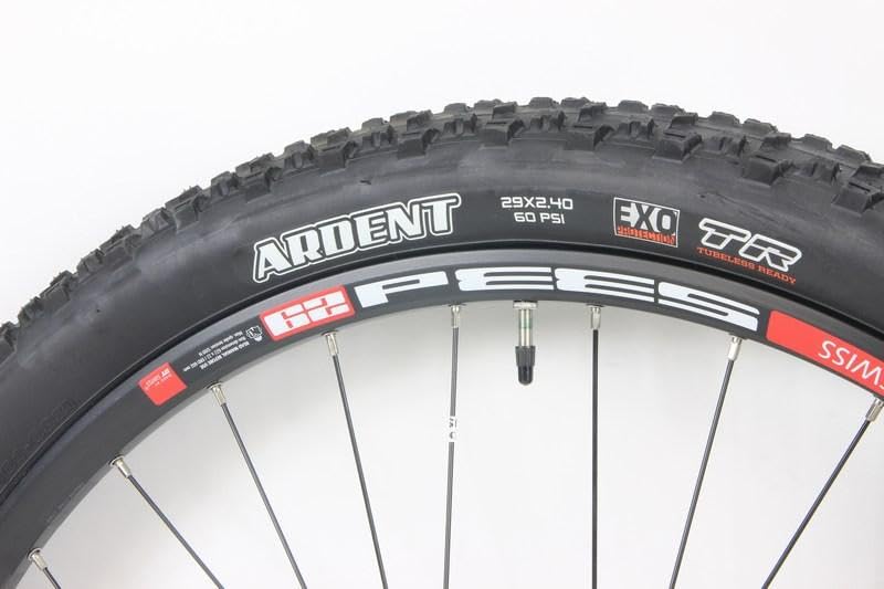 29 Inch DTS 533d / Shim Deore Hubs Thru Axle Wheel Set 142mm x 100mm Ardent 29 x 2.4 Tire and Tubes 180mm Rotors Package