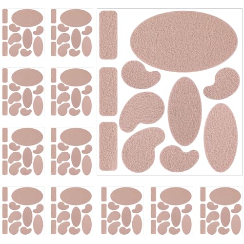 Image of 12 Sheets Blister Prevention Pads Anti-Wear Mole Skin Tape Stickers Moleskin Adhesive Strips Multi-Shaped Heel Pads Oval Moleskin Tapes for Feet Fabric Unsuitable Shoes Padding Hiking