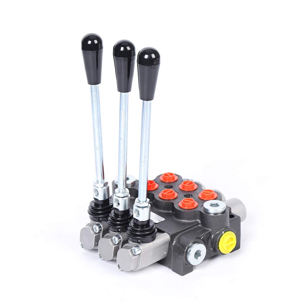 MINRS Valvola idraulica, valvola di controllo manuale, 3 prese, 3600psi, 60L/min, cilindro idraulico a doppia azione, valvola di controllo direzionale idraulica per trattore, caricatore, rimorchi