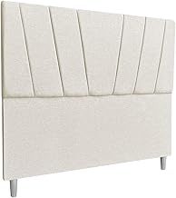 Cabeceira Cama de Solteiro 90cm Cama Box Estofada Linho Luxo Milão (Linho bege)