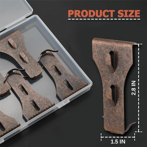 Image of 8Pcs Brick Clips for Hanging Outdoors, Brick Wall Hangers, Steel Brick Picture Hanger, No Drill Wall Clips for Artwork Photos, Fits Standard Size Bricks 2-1 /4 Inch to 2-3 /8 Inch