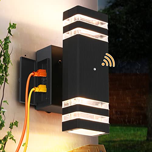 Luces de porche GFCI con sensor automático y salida eléctrica