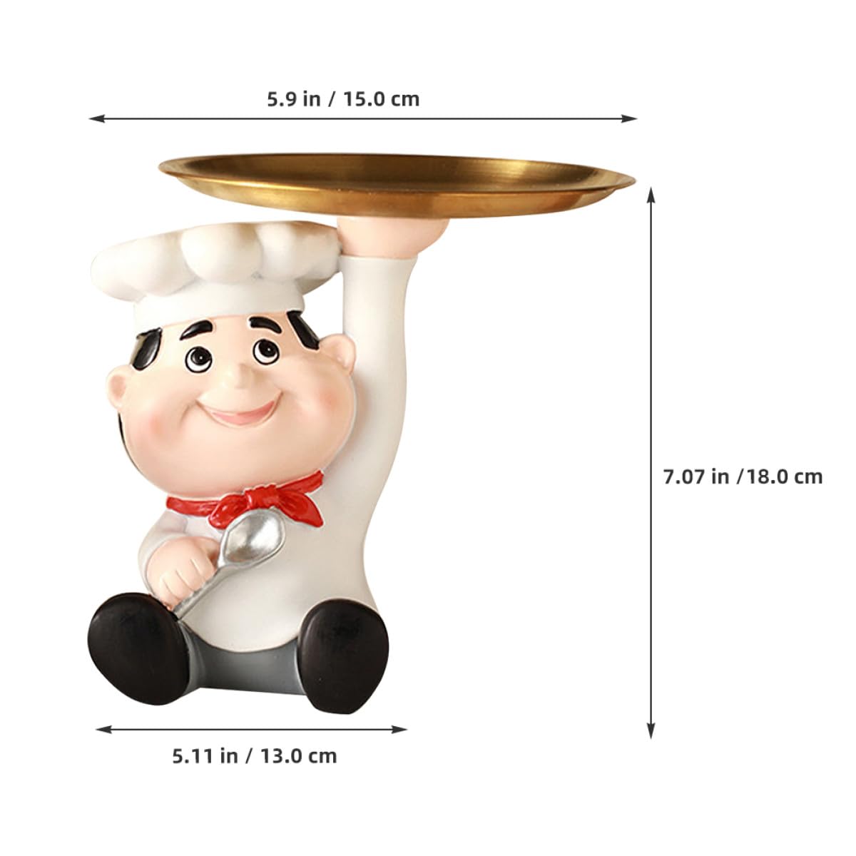 Abaodam Bandeja Decorativa para Almacenamiento de Joyas y Perfumes Diseño Elegante y Funcional de Resina Forma de Chef para Dormitorio o Recibidor