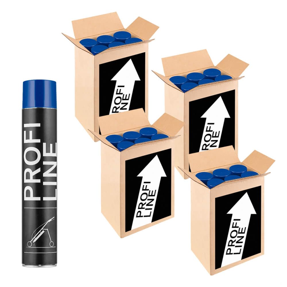 24 Dosen Bodenmarkierfarbe PROFILINE, blau, 750 ml Spraydose, Art.-Nr. 38427 | Bodenmarkierungsfarbe | Straßenmarkierungsfarbe | Markierungsspray