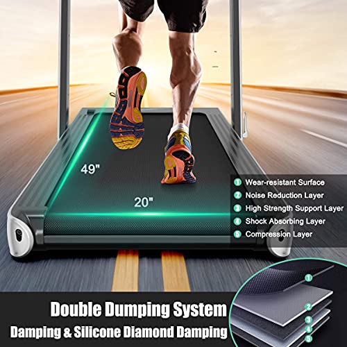 Image of Goplus 2 in 1 Folding Treadmill, 4.75HP Superfit Under Desk Electric Treadmill with APP Control, LED Touch Screen, Blue Tooth Speaker, Remote Control, Walking Jogging for Home Office