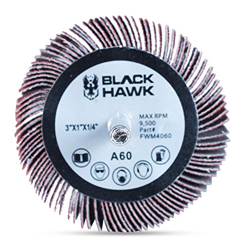 Bha Aluminum Oxide Shank Mounted Flap Wheels, 3” X 1” X 1/4”, 60 Grit - 5 Pack #TOP1