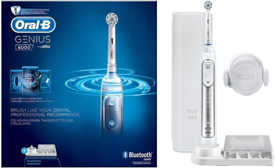 Genius Pro 8000 Electronic Power Rechargeable Battery Electric Toothbrush with Bluetooth Connectivity Powered, 800 g