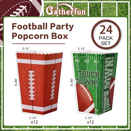 Gatherfun Football Party Supplies Kit for 24 - Popcorn Boxes，Popcorn Buckets for Birthday, Tailgate Celebrations | Football Party Favors & Decorations Set by Gatherfun - Image 2