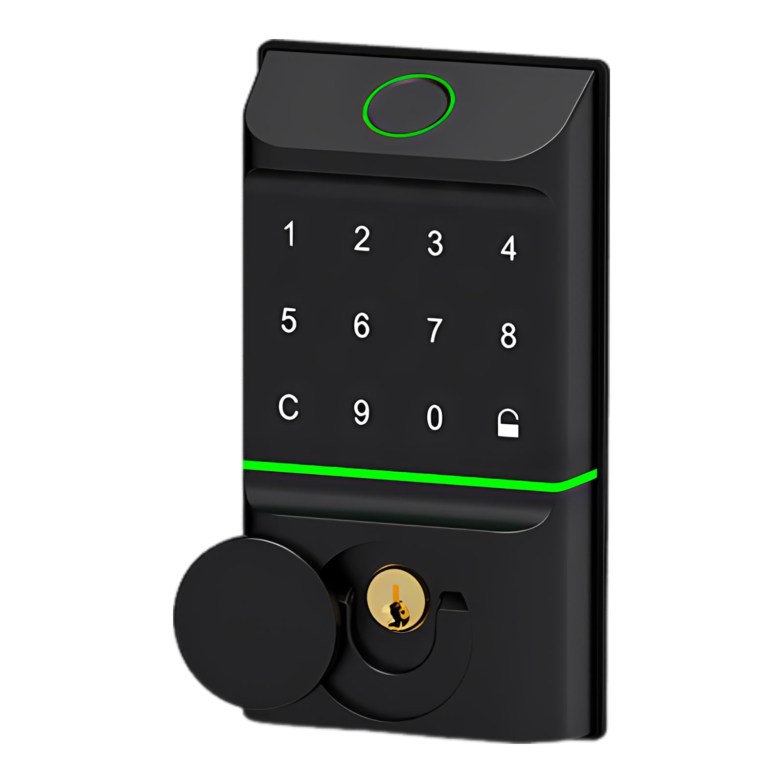 Cerradura inteligente, cerradura de puerta de entrada sin llave 5 en 1 con control de aplicación, cerradura inteligente con teclado digital, 2 llaveros y llaves, cerradura de aleación de aluminio para