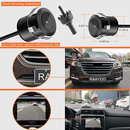 image for RAAYOO Backup Camera Flush Mount, Metal Housing 170°Wide View Angle R