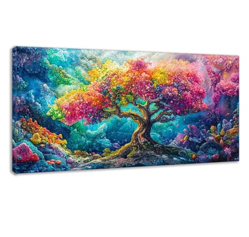 数字油絵 色 木 ペイントバイナンバー 子供用 大人用 キャンバスペインティングキット 初心者向け 簡単 数字でペイントキット DIY 手工 芸術手塗り 油絵セット 3-ブラシ絵の具が入 壁飾り ホームデコレーション 女性へのギフト 80x160cm 0z