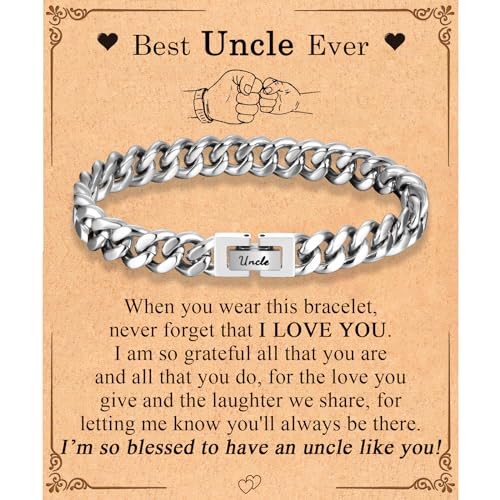 EFVISD Uncle Gifts for Uncle Bracelet Gifts, from Niece Nephew, Cuban Chain Link Birthday...