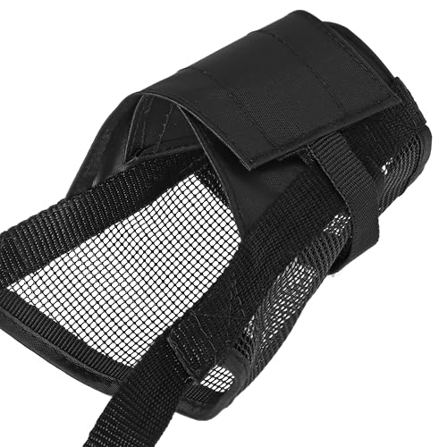 Dingo Weiches Nylon Maulkorb mit atmungsaktivem Netz für kleine Rassen, Welpen, Jack Russel Terier Dackel Verstellbarer Halsgurt, Schwarz 16773-2