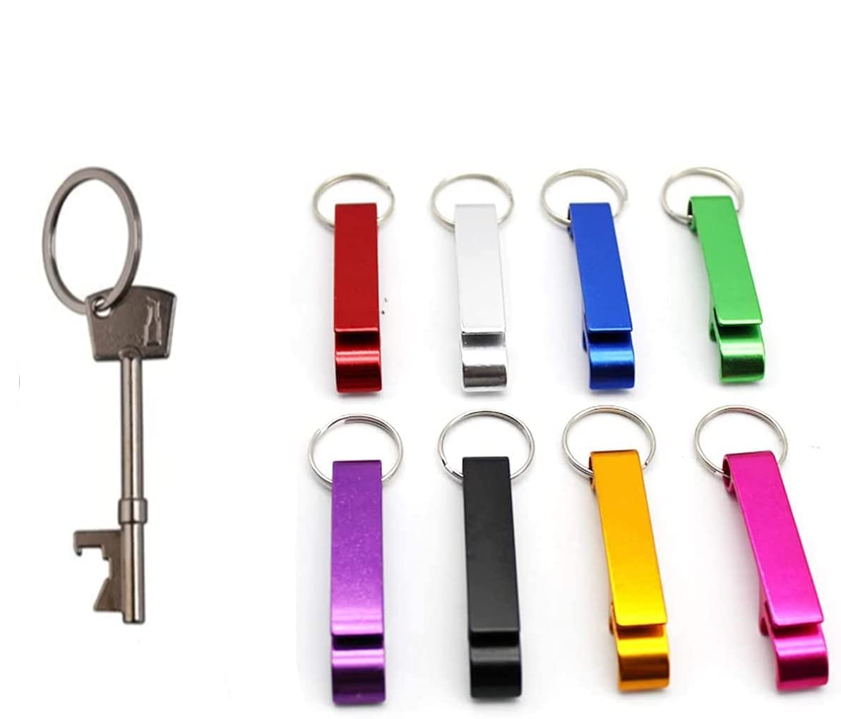 9 Pcs Beer Bottle Opener Keychains, Beer Opener Keychain, Aluminum Alloys Multi-Function Mini Openers Pack Keys Collector Useful Gift for Garden Bar Home Pub Party, Beer Lover Men Dad Him