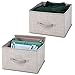 Produktbild mDesign 2er-Set Aufbewahrungsbox aus Stoff  für Ordnung im Kleiderschrank  Stoffkiste für Kleidung, Decken, Accessoires und mehr  hellgrau