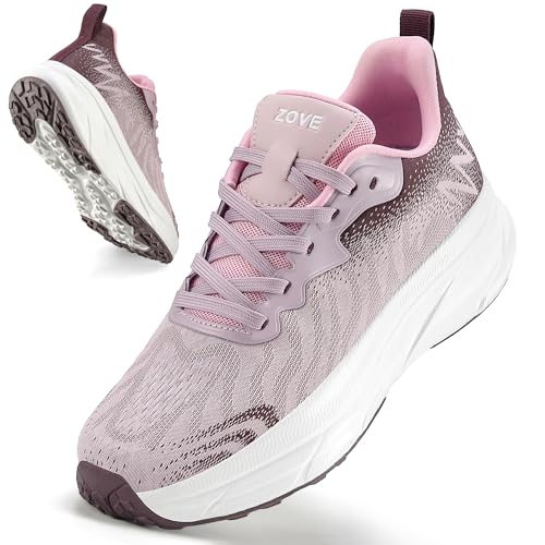 Image of ZOVE Wide Toe Box Shoes Women Extra Wide Width Sneakers Ultra Light Road Running Shoes Non-Slip Tennis Sneakers Breathable Walking Athletic