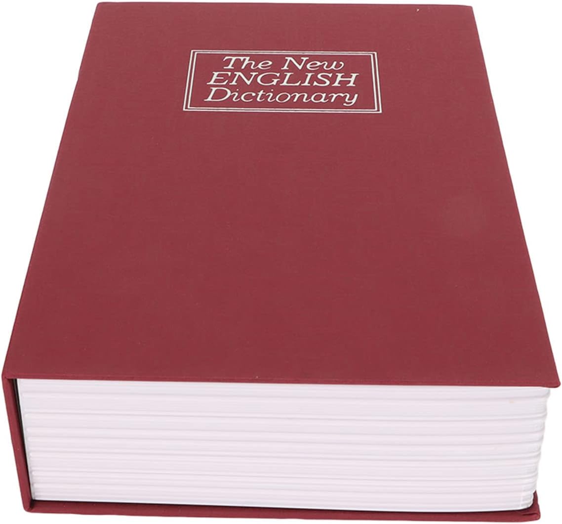 Book Locker Safe, Small Diversion, Book Safe, Locker, Portable Storage Box, Money, Coins, Cards, Hide Box with Combination Lock for Storing (Red)