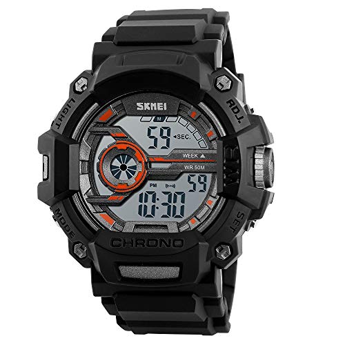 Preisvergleich Produktbild Herren-Armbanduhr, digital, Militär-Stil, Tarnmuster, mit Timer, Stoppuhr, EL, Hintergrundbeleuchtung, Alarm, wasserdicht bis 50 m