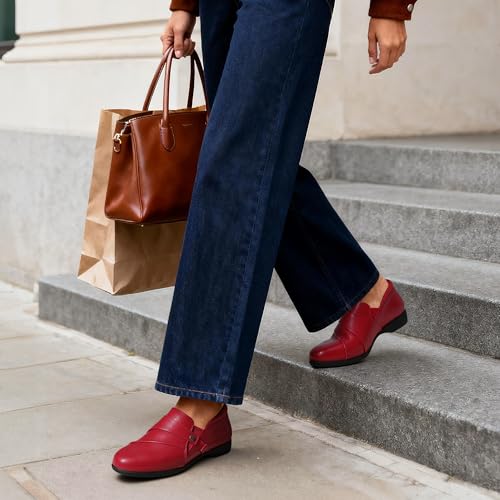 Image of DREAM PAIRS Loafers for Women Slip-on Dressy Comfortable Business Casual Work Office Faux Leather Loafer Shoes with Arch Support