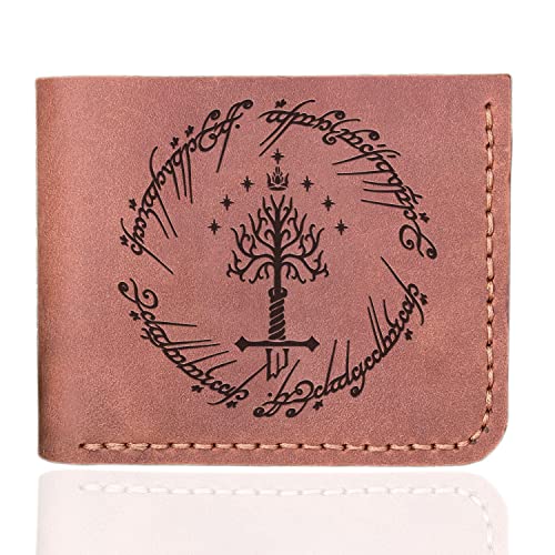 Lord Rings Wallet, Tree Of Gondor Gift for Him, One Ring Hobbit, Bifold Mens Wallet, Handmade Leather Wallet, Mens Gift For Father, Husband Gift, Boyfriend Gift k602