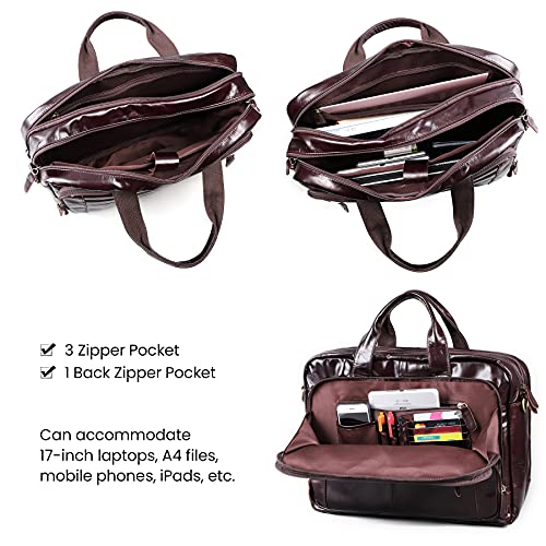 leather men's briefcase, large capacity messenger bag, laptop handbag, holiday gift travel crossbody bag4