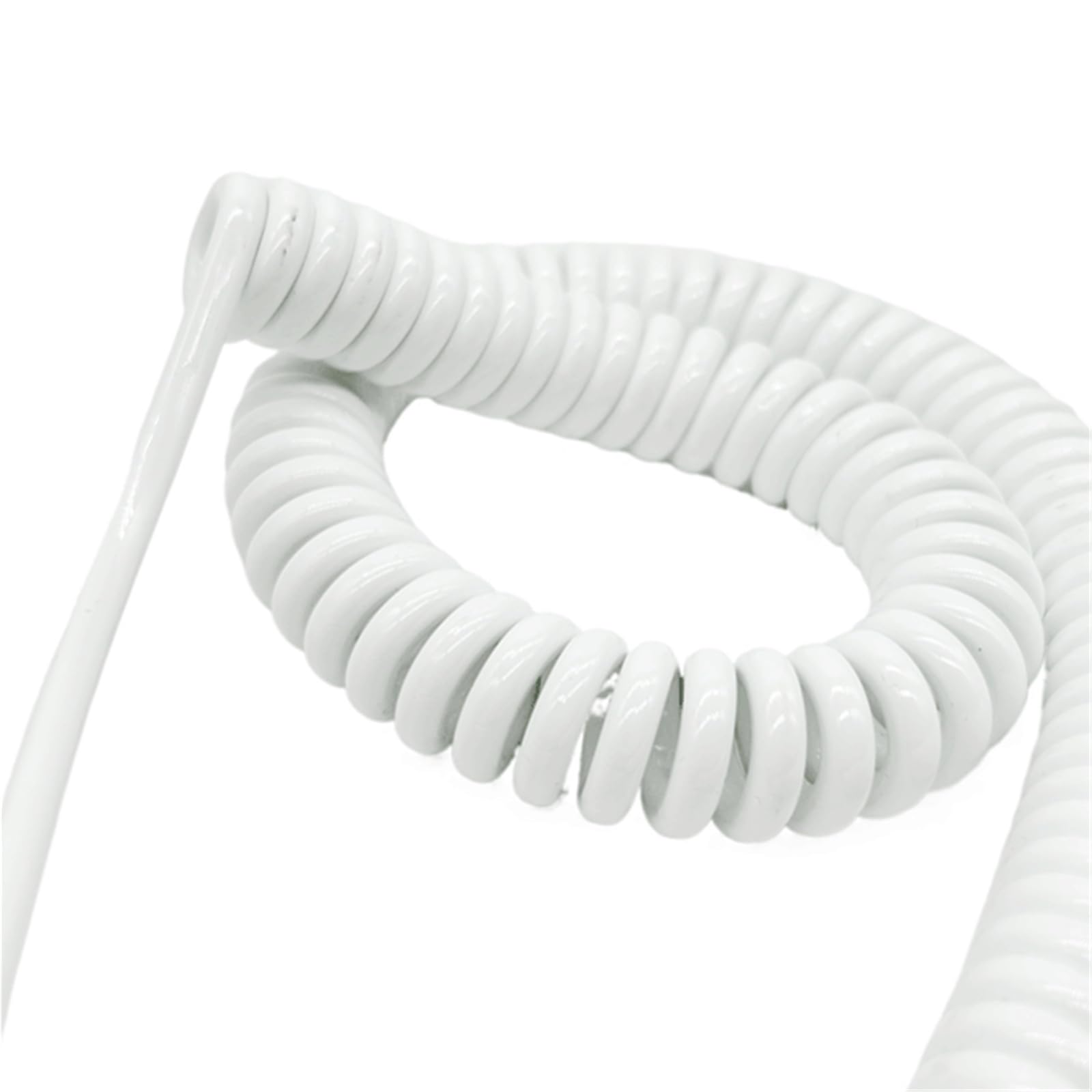 Spiralny zwijany kabel zasilający, Zwinięty 4-żyłowy kabel spiralny sprężynowy 15AWG 1,5 mm² PU, rozciągliwy na zimno 1-5 metrów(Stretch 4 Meters)