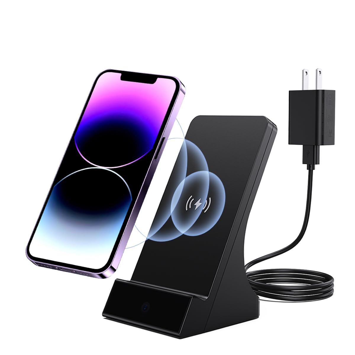 LIZVIE WiFi Wireless Charger for iPhone, 1080P, APP Control with Motion Dection, Night Vision, Video for Office Home Security.