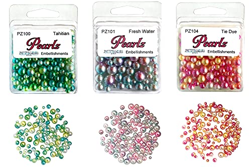 Buttons Galore Colorful Ombre Pearls for Crafts - Over 300 Pearls Tahitian Tie Dye Fresh Water