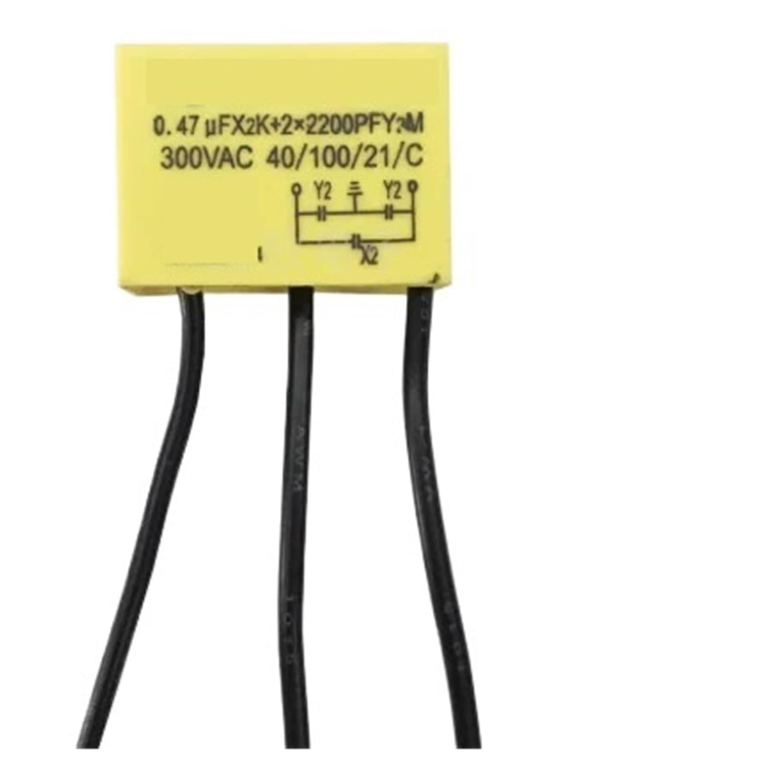 BALYDLUL 10PCS X AD MXY TYPE-X2Y2 0.22UF X2K +2 X 2200PF Y2M / X2Y2 0.33UF 300V 0.33UF*2K+2 * 3300PF 3soft lead capacitors(0.22uF 2200pF 10PCS)