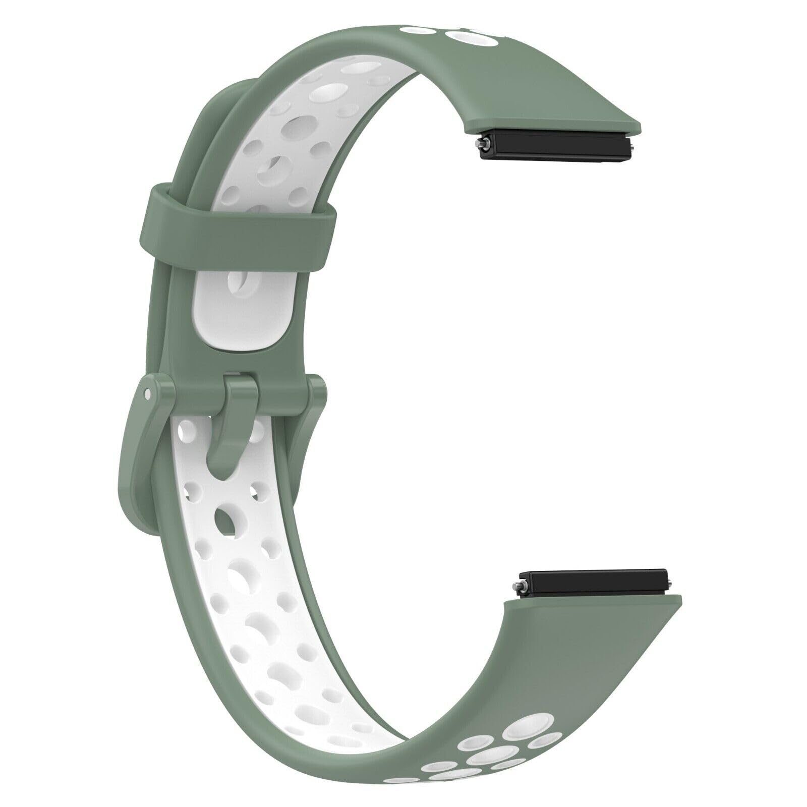 Panda Bobo For Huawei Band 7 (LEA-B19) Replacement Silicone Sport Watch band Strap (Light Green+White) - Image 4