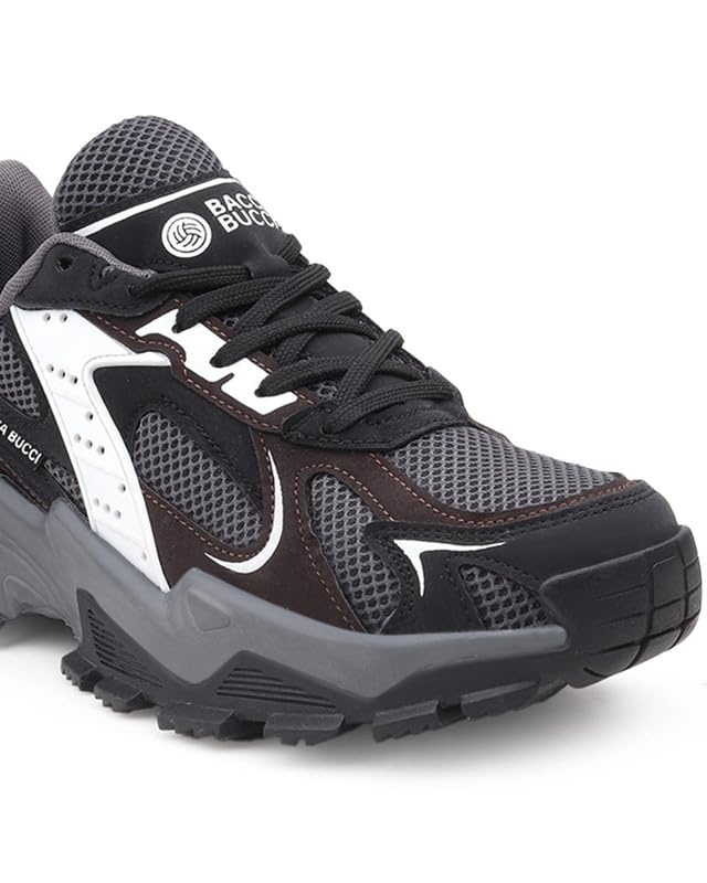 Image of Bacca Bucci HYPERMAX Men's Chunky Sneakers | Rugged Lifestyle Shoes with Mesh Upper, EVA Midsole & Heavy Grip Rubber Outsole | Streetwear, Walking & Everyday Wear