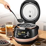 Moonshan 5L Boba Maker Machine Commercial Intelligent Tapioca Cooker with Even Heat Distribution, Anti-Overflow & Pressure Relief Valve, Ideal for Boba, Pudding, Sago, Taro Balls