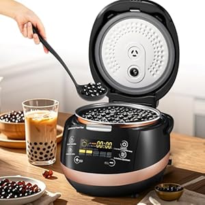 5L Boba Maker Machine Commercial Intelligent Tapioca Cooker with Even Heat Distribution, Anti-Overflow & Pressure Relief Valve, Ideal for Boba, Pudding, Sago, Taro Balls