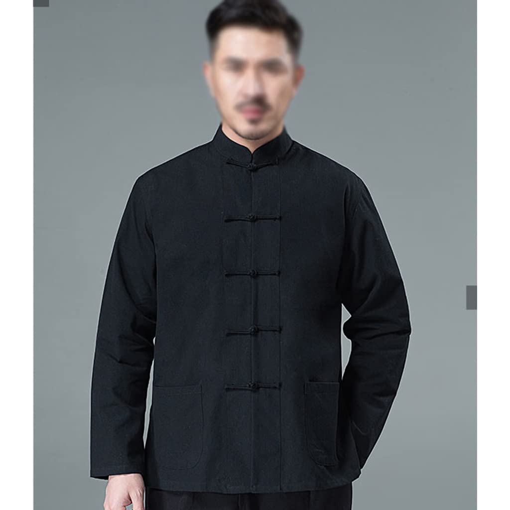 Tai Chi jednolity męski strój Tang mężczyźni chińskie tradycyjne(Grijs,L XL)