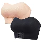 Necalisi trägerloser BH Push up Hellgelb+Schwarz Damen Blumen Lace Tube Top BH Ohne BüGel Bandeau Trägerlos BH Nahtlose Dehnbar Brust Wickeln Dirndl Damen 110D