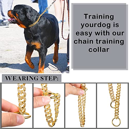 Yerliker Chain Dog Collar Cuban Link Dog Chain Metal Dog Chain Collars 12 Mm Width Dog Cuban Link Collar For Small Medium Large Dogs (12 Inch) #TOP3
