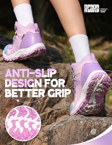 R CORD Kids Hiking Boots Waterproof Outdoor Ankle Boots Anti-Slip Walking Shoes Hiking Shoes for Camping3