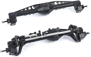 RZXYLRC CNC Aluminum Alloy Front Rear Portal Axle for 1/10 RC Crawler Car Axial Capra 1.9 UTB, Completes Axle Set Upgrades (Black)