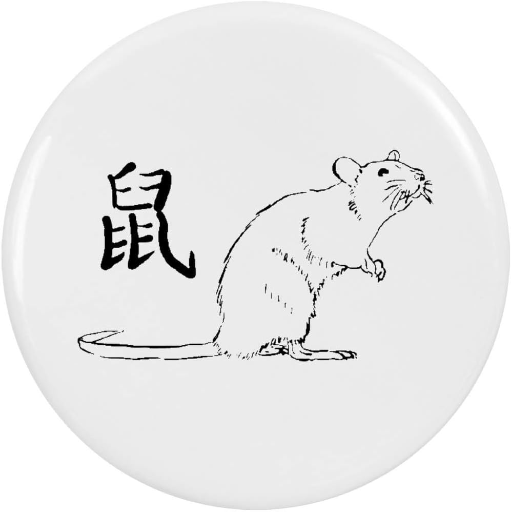 Azeeda 2 X Our Shop Offers The Best Service 38mm Zodiac Rat Pin Small Badges Button