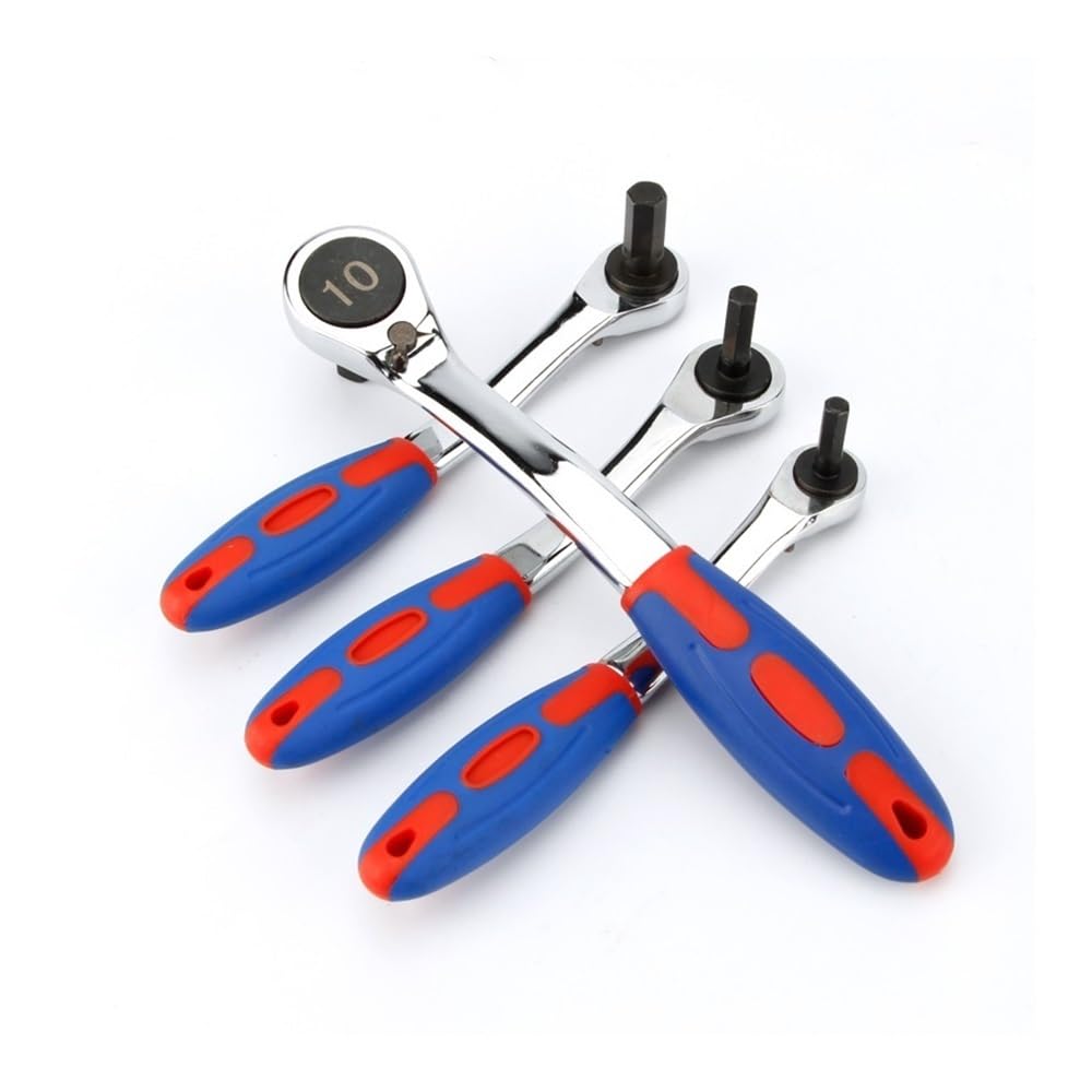 WEOODOER Reversible Ratchet Allen Key Wrench Ratcheting Hex Bolt Spanner with Soft Rubber Handle 4mm 5mm 6mm 8mm 10mm 12mm 14mm 17mm(5mm)
