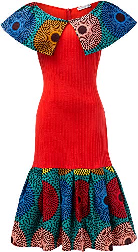 SHENBOLEN Women African Dress Party Wear Wax Ball Gown Print Dresses Cocktail (XXX-Large, B)