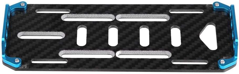 RC Battery Mount Plate, Carbon Fiber Battery Mount Plate for Axial SCX10 CC01 D90 1/10 Scale RC Car Accessories(Blue)