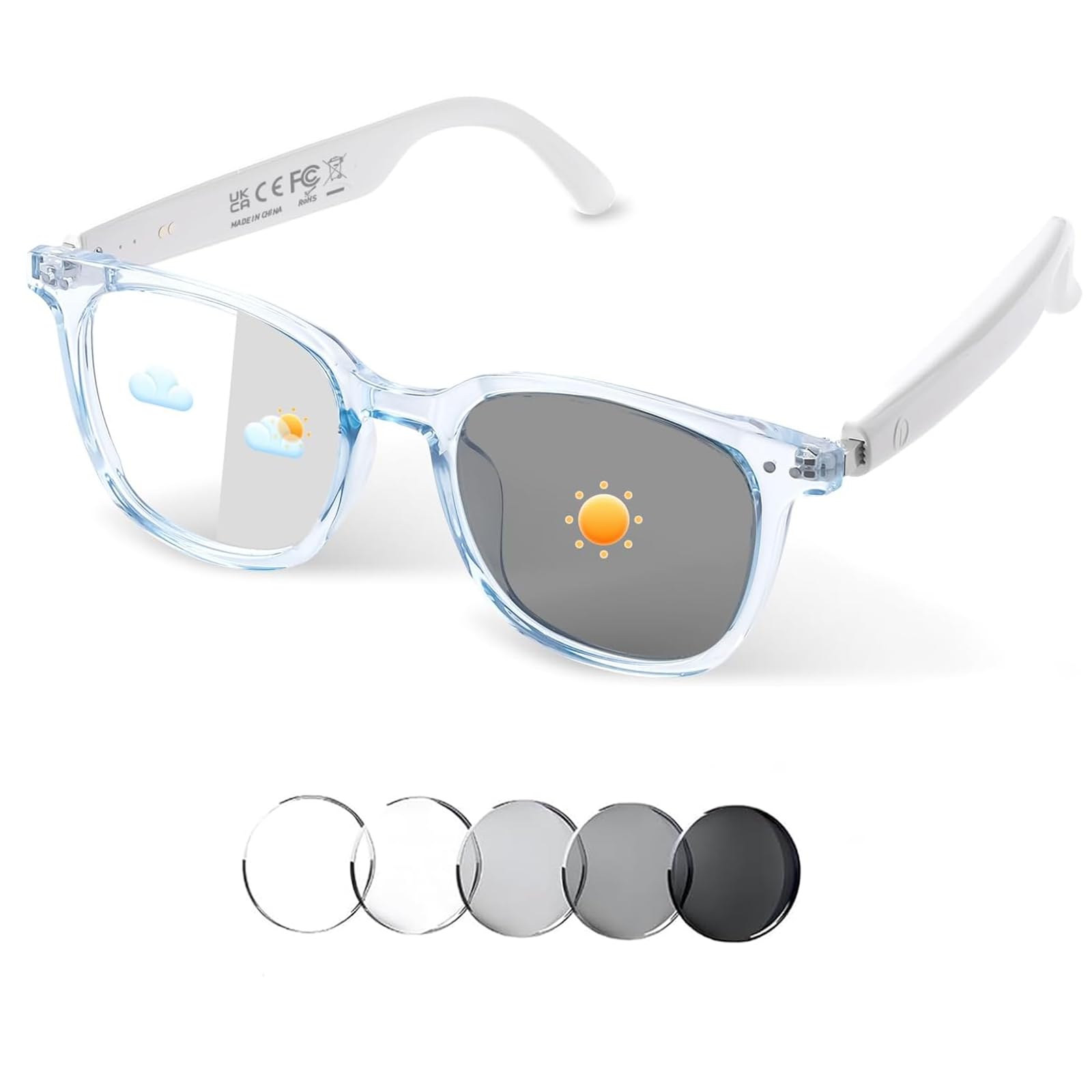 Smart Glasses for Women Men, Bluetooth Audio Sunglasses with Color-Changing & UV400 Polarized Lenses, Open Ear Sound Speakers,Hands Free Calling, Voice Assistant for Travel / Driving / Working (Blue)-image-49