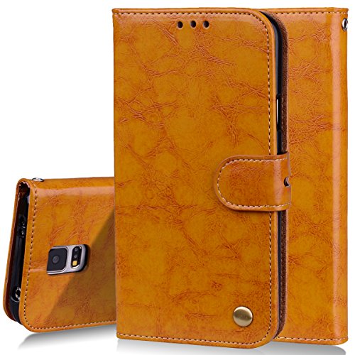 Rfvzubemok Compatible with Samsung Galaxy S5 G900F Wallet Magnetic Closure Case Cover,Compatible with Samsung Galaxy S5 G900F Flip Kickstand Case Brown