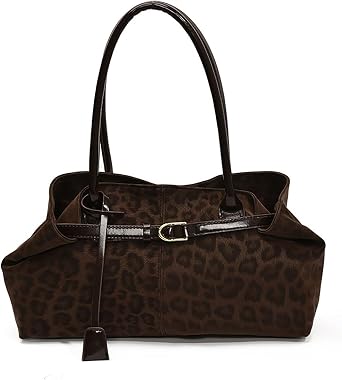 Gogobear Leopard Print Faux Leather Slouchy Hobo Bag for Women, Large Capacity Tote Shoulder Bag for Work & Everyday Use
