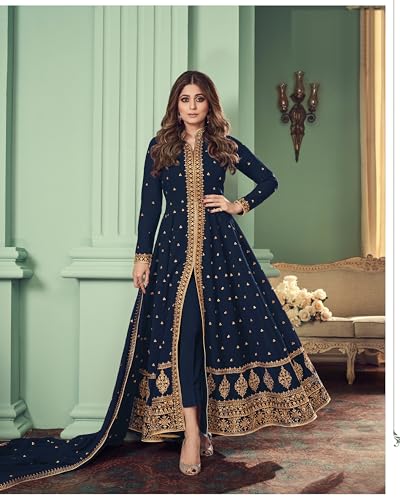 Image of Henith Collection Indian /Pakistani Ethnic Wear Embroidered Anarkali Suit Anarkali Gown for Women